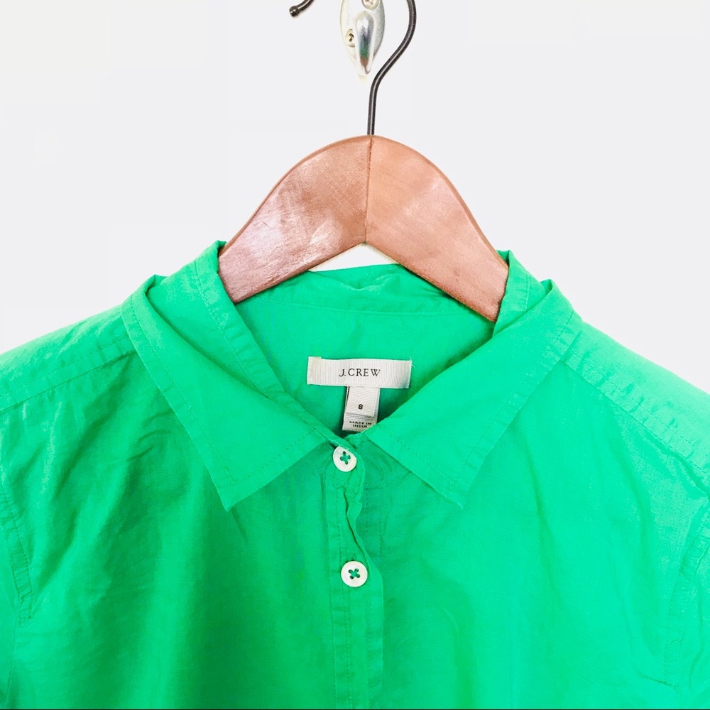 J crew Kelly green popover shirt